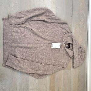 New Quince Mongolian Cashmere Full-Zip Hoodie oatmeal women’s size M